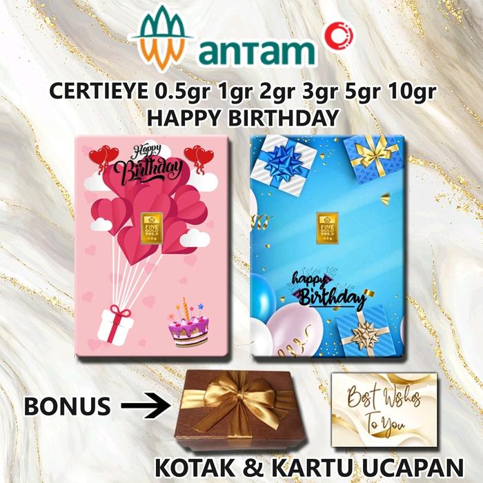 Emas ANTAM HAPPY BIRTHDAY Gift Series Custom Certicard Certieye