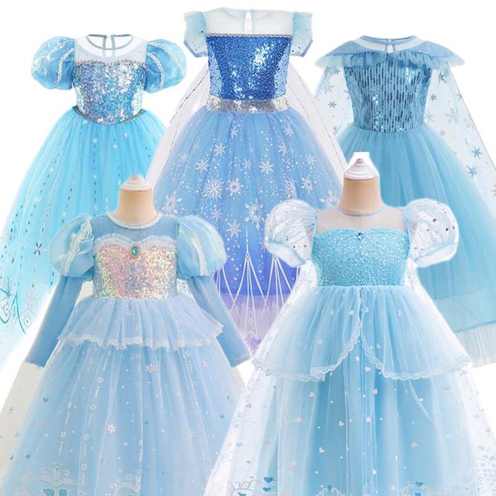 F015 FROZEN ELSA DRESS GOWN KOSTUM PRINCESS ANAK PEREMPUAN