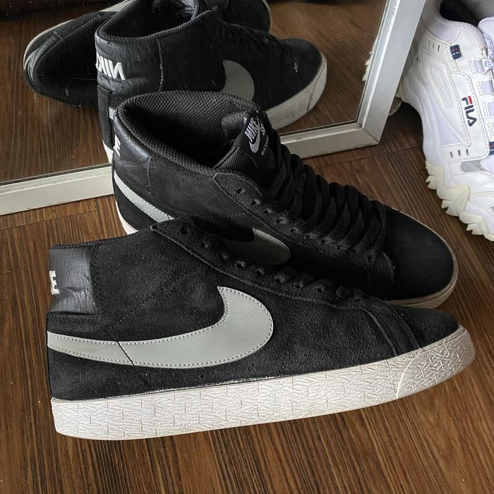 Nike blazer mid black grey casual original murah - sneakers second market
