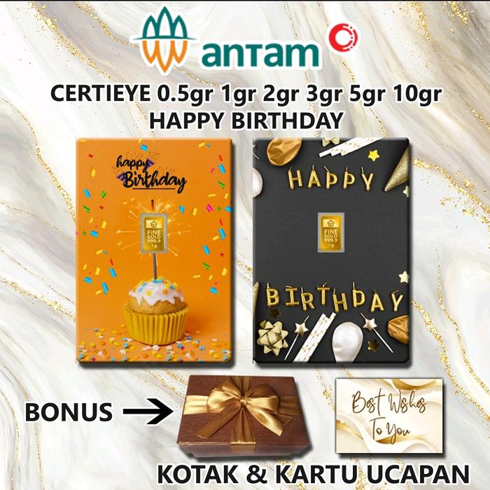 Emas ANTAM HAPPY BIRTHDAY Gift Series Custom Certieye Certicard