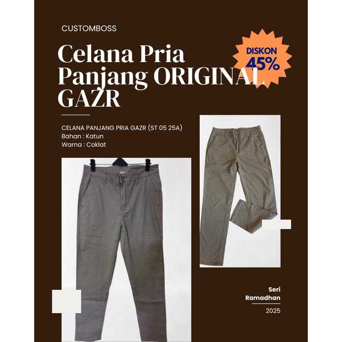 CELANA CHINO ORIGINAL / CELANA PANJANG PRIA GAZR SERI RAMADHAN