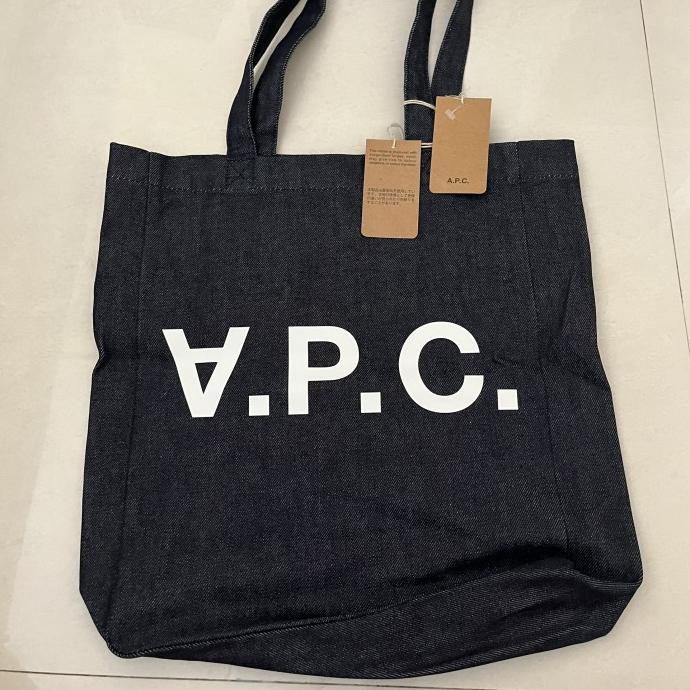 apc denim laurie tote - blue