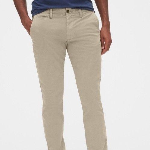 Gap Mens Pants Size 40x32 Khaki Flat Front Straight Mid-Rise Pockets Original Celana Pria Panjang Je