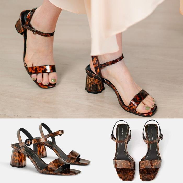 Sepatu ZARA Leopard Chunky Heels Shoes