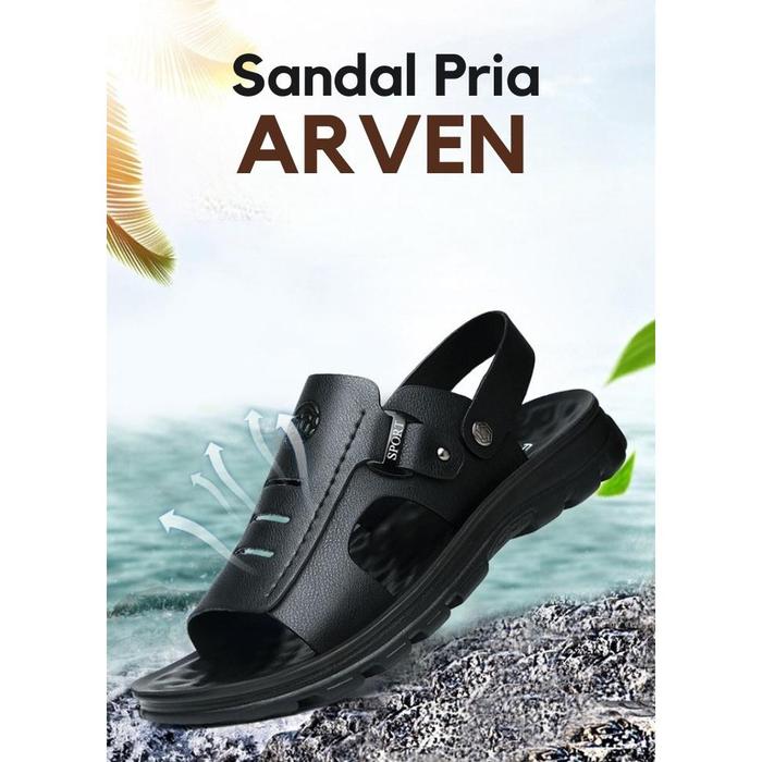 BERKUALITAS SANDAL PRIA ARVEN || SANDAL KULIT PRIA