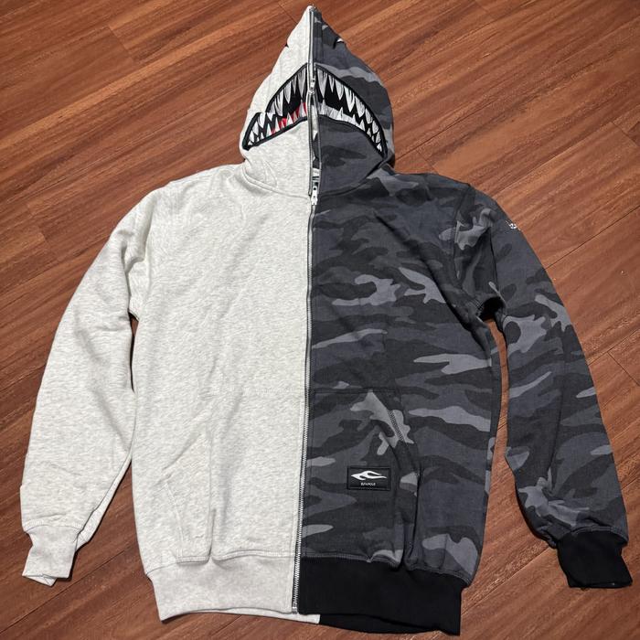 Hoodie Zipper Elfamous Fullzip Half Camo Misty BAPE