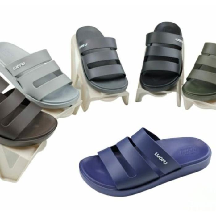 BERKUALITAS LUOFU 6222 E01 SANDAL SELOP PRIA/SENDAL KOKOP COWOK