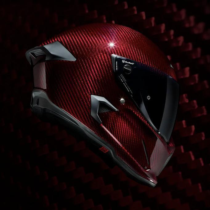 RUROC ATLAS 4.0 CARBON HELMET RUBY CARBON. Helm sepeda motor