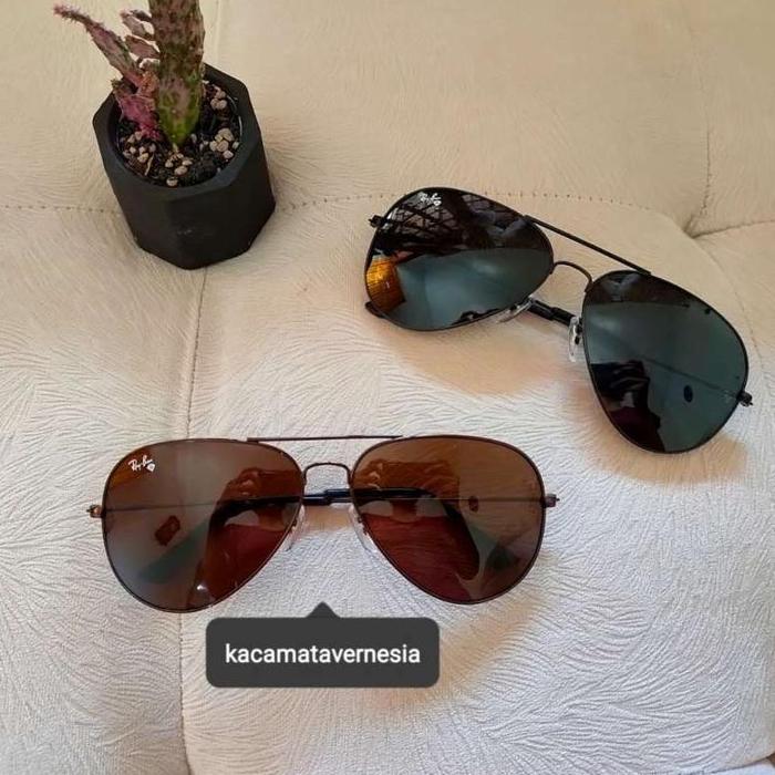 Terbaru Kacamata Rayban Pilot Aviator Pria Wanita Lensa Kaca Diamondhard top