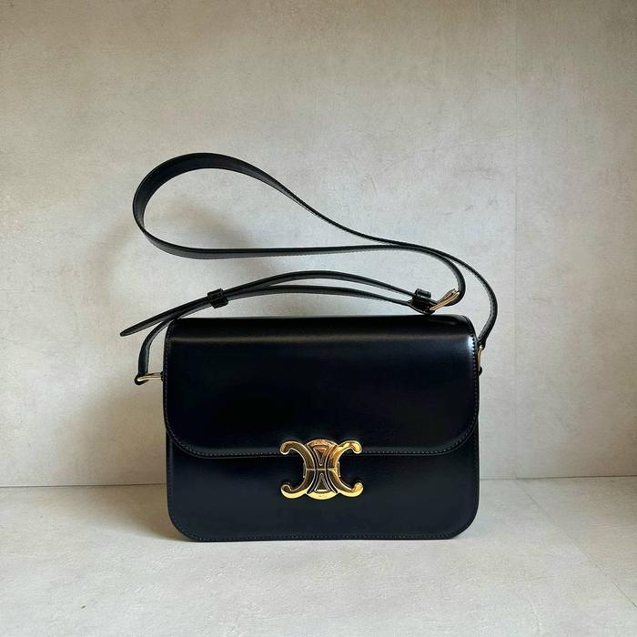 Celine Classic Medium Triomphe Bag Black Ghw