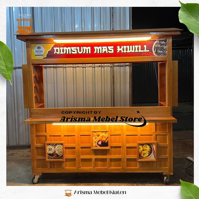 Gerobak Dimsum, Gerobak Dimsum Kekinian, gerobak dimsum minimalis, gerobak korean food, gerobak keki