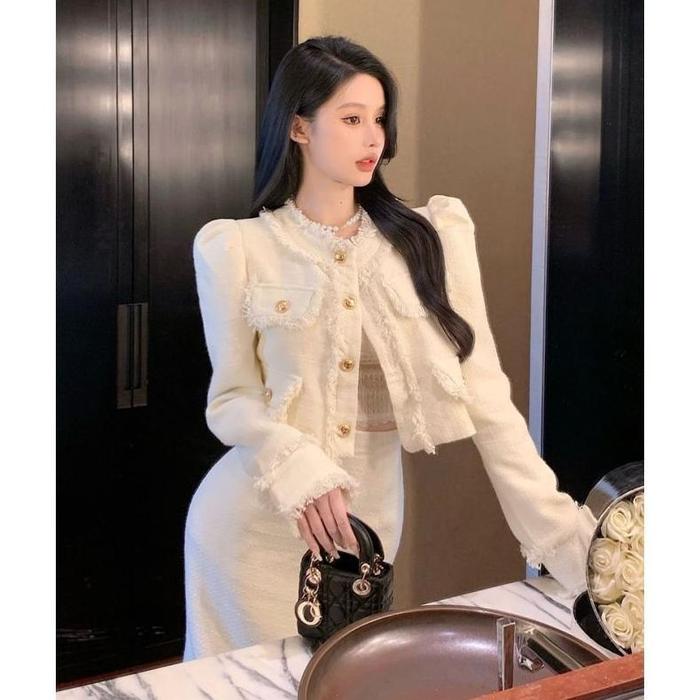 Isabella tweed Long set - SEOULCHIIC.id
