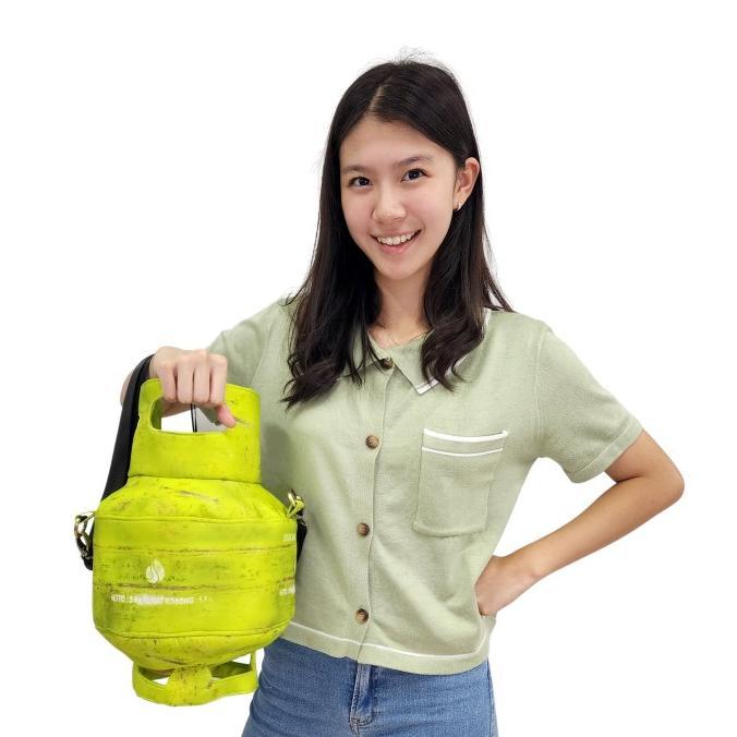 tas bentuk tabung gas hijau lpg ijo elpiji melon karatan viral lucu