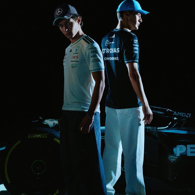 Mercedes-AMG F1 2025 George Russell / Kimi Antonellli Driver Cap. Topi Unisex Pria Wanita. Official