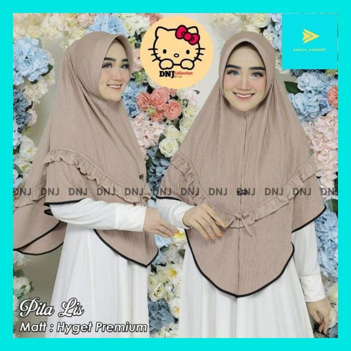 AMEL^ KERUDUNG/BERGO/HIJAB PLISKET DNJ MODEL PITA TERBARU
