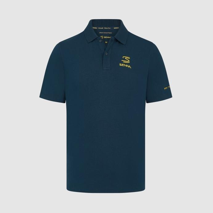 Ayrton Senna F1 Logo Polo. Kaos Polo Pria Formula 1