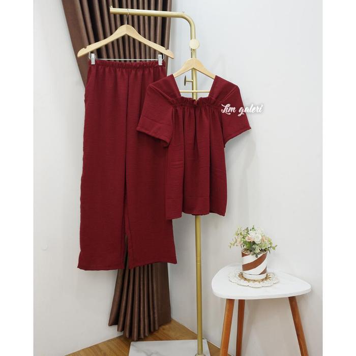 Setelan Somi //Setelan Pajamas Crinkle // Homewear Crinkle // Setelan Crinkle Dada Kerut