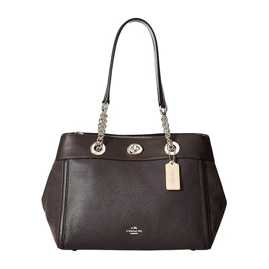 Original 100% Tas COACH Tas Wanita Shoulder Bag Bags Womens Mixed Leather Turnlock Chain Edie