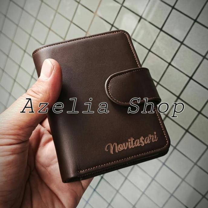 dompet kulit kartu-sapi asli-pria-wanita-lipat-mini-kecil-slim wallet