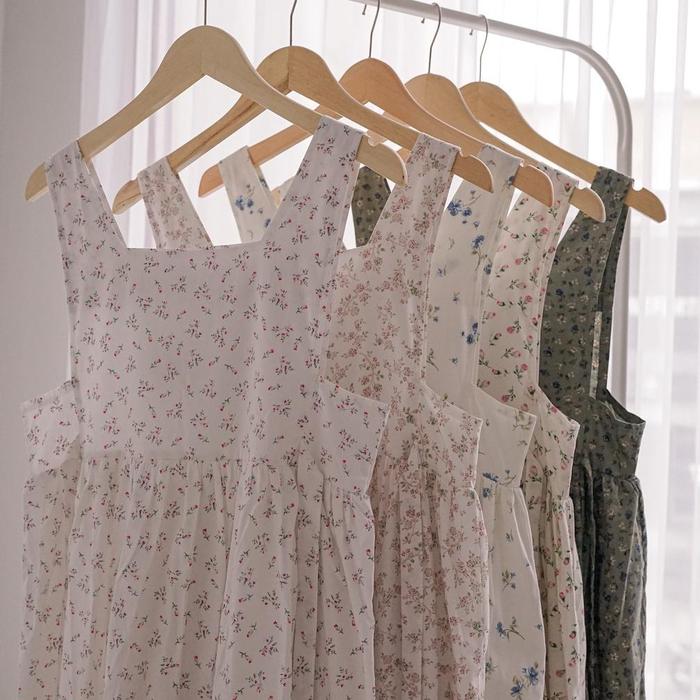 Himari Dress Midi Tunik Vintage Korean Style - Haraskirt Madebyhara (Barley)