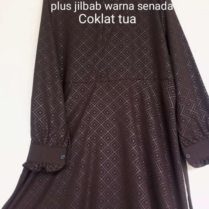 Gamis Syari Wolfis Wollpeach Silky Embos Set Khimar Cadar Murah #Gratisongkir