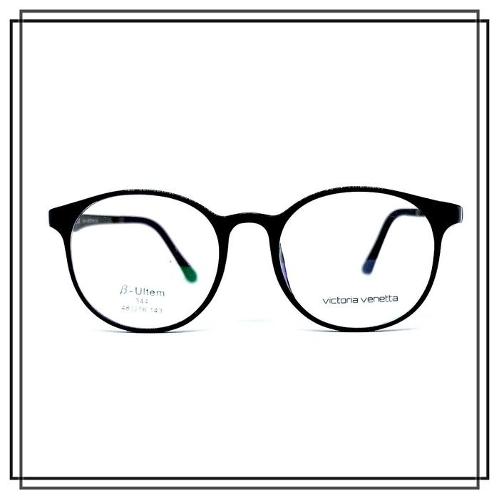 FRAME KACAMATA BULAT PLASTIK VICTORIA VENETTA 344 Model Keren Gagang LENTUR Ringan Kuat Awet Kualita