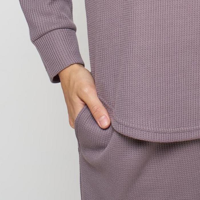SETELAN WANITA / ONE SET WAFLE VIRAL WANITA LENGAN PANJANG / WAFLE UNIQLO