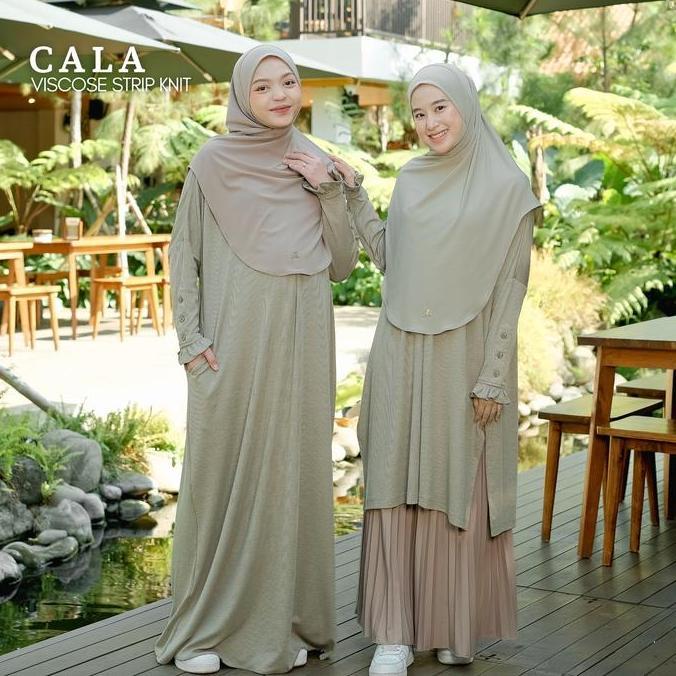 Albata Hijab - Cala Tunik & Abaya Stripe Knit Oversize #Gratisongkir