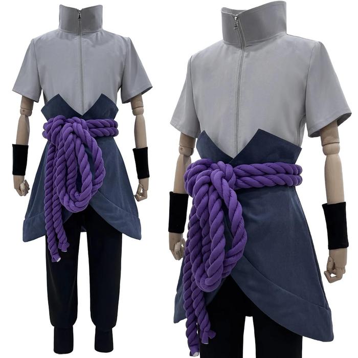 Holoun Anime Uchiha Sasuke Cosplay Costume Top Pants Belt Cos Convention Gift Adult Version Unisex