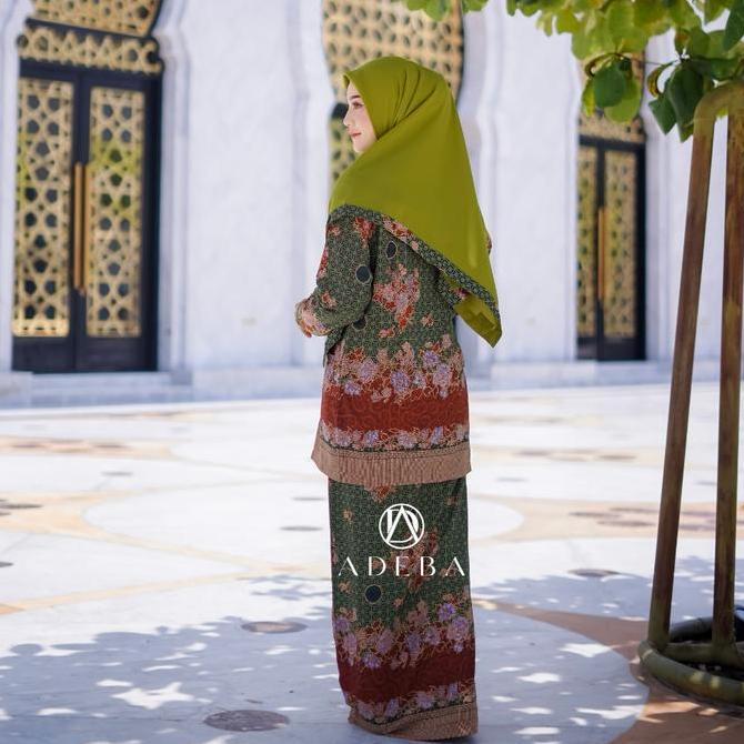 Setelan Muslimat Sanwos Tua Adeba Seragam Atasan Bawahan Wanita Baju Dewasa Panjang Syari Untuk Peng
