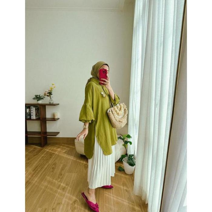 Zara Slit Tunik / Kemeja Viral/ Tunik Viral / Jumbo