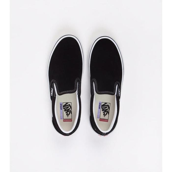 BERKUALITAS VANS SKATE SLIP ON PRO BLACK WHITE / VANS SLIP ON SKATE ORIGINAL
