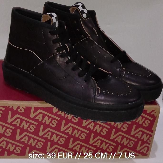 Sepatu Vans Vault x Taka Hayashi Sk8-Boot LX Black Leather Hitam Kulit Sk8 Boots Hi Original OG high
