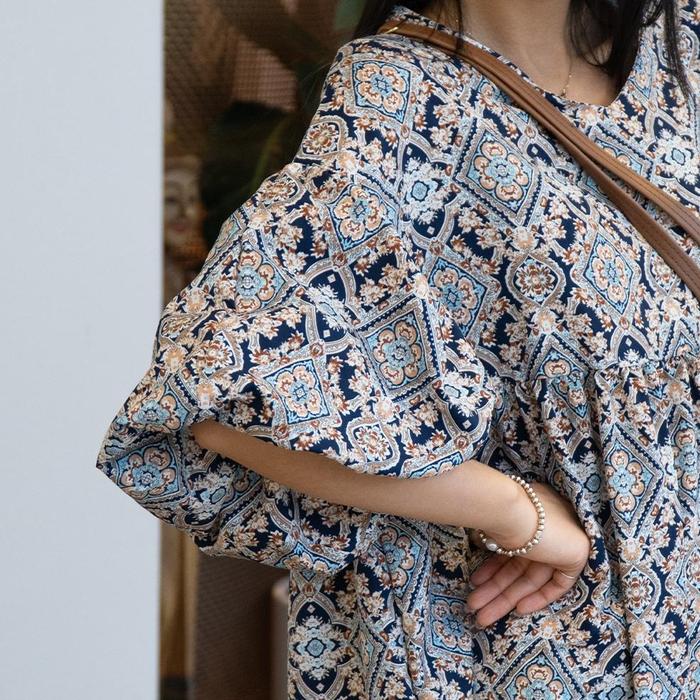 Drees Korea Floral Dress Bohemian Dress Anandayu Dark Grey Bohemian Dress Passion Flower Dress Bohem