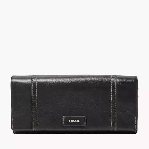 Fossil Ellis Clutch Wallet Black New