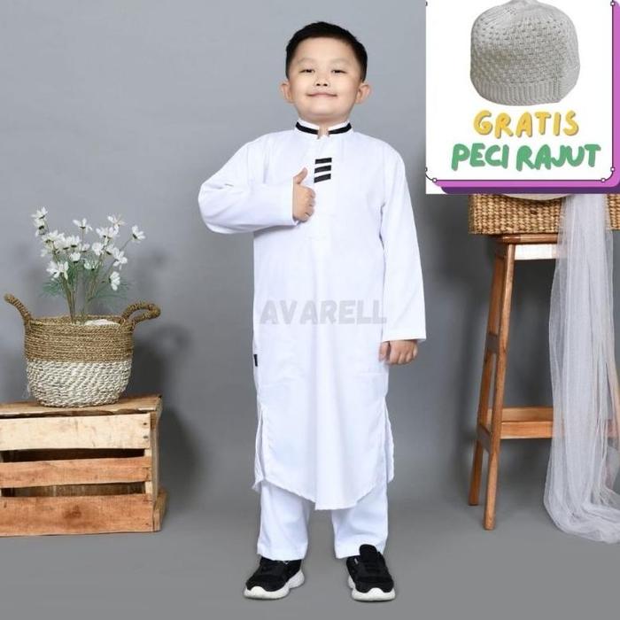 "Koko Sultan Bonus Peci Rajut" Koko Anak Anak Lengan Panjangbaju Taqwa Anak Laki Laki Kurta Gamis An