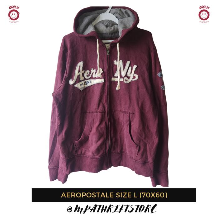 Zipper Hoodie Aeropostale Size L Maroon Second Branded