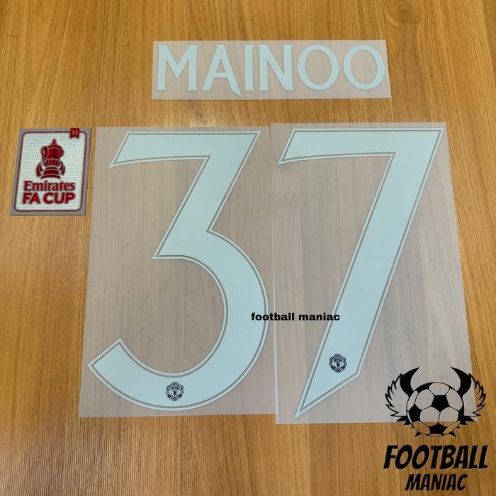Nameset Original Manchester United Away 2024/2025 Mainoo #37 + Patch FA Cup / UEL