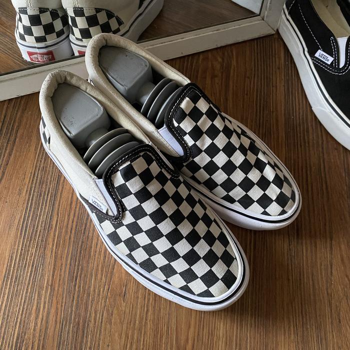 Vans slip on comfycush checkerboard black white original murah - sneakers second market
