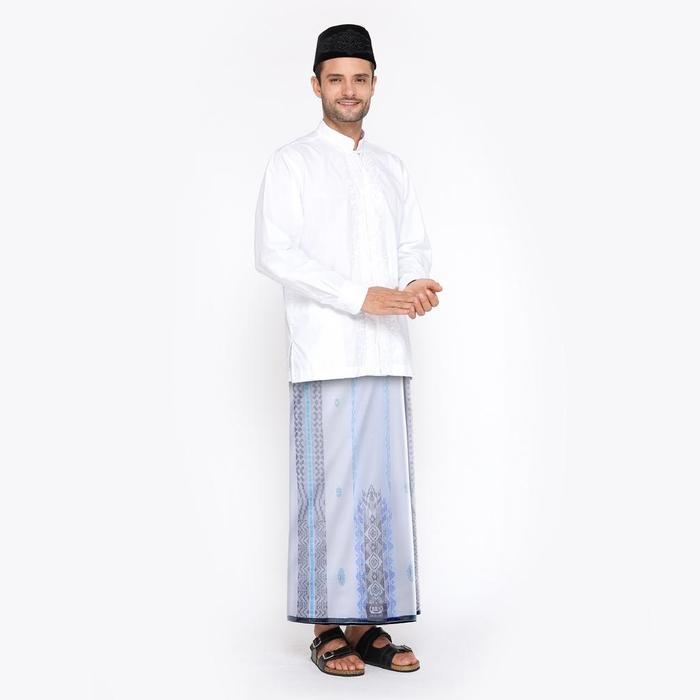 Sarung BHS Excellent Silver Motif E57 JGB Putih Biru