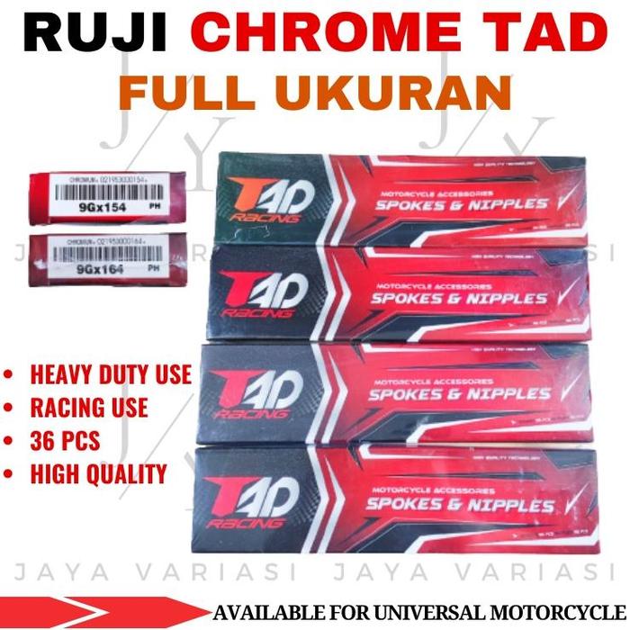 Ruji Chrome Jari Jari Chrome TAD Racing Ring 17 Ring 14 Depan Belakang 89 131 154 159 164 184 Chrome