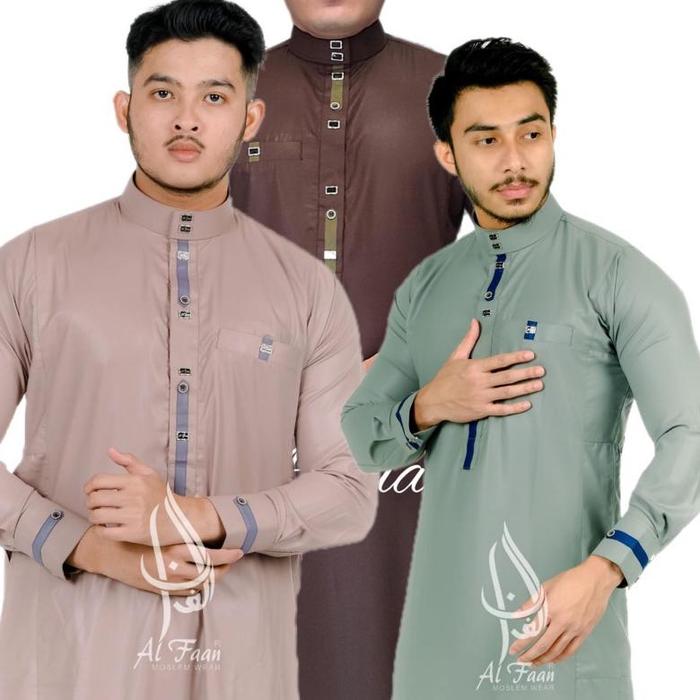 Jubah slimfit pria Gamis pria alfaan jubah gamis muslim pria jubah aplikasi model zafeer