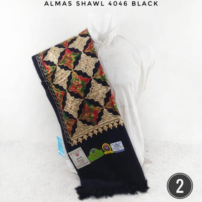 Surban Panjang Almas 4046 Black Ecer Grosir