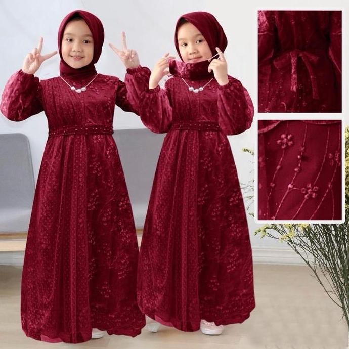 Ready Kid adila (S 3-4thn, M 5-6thn, L 7-8thn, XL 9-10thn,XXL 11-13thn,3xl 14-16thn)Gamis anak perem