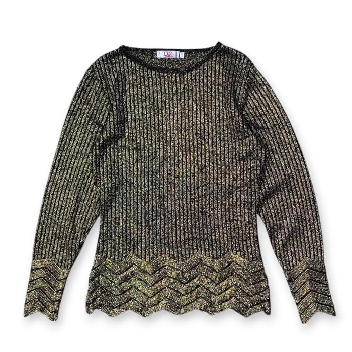 Dio Laine Wool Metallic Knit Sweater