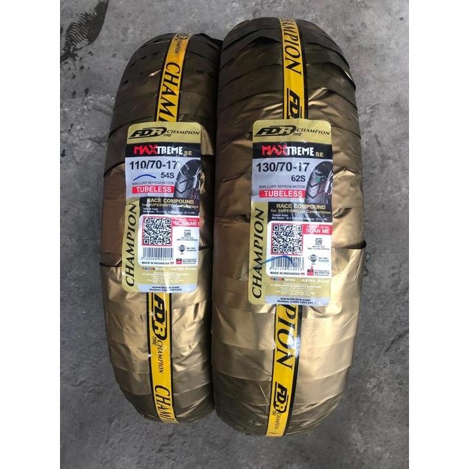 ( SOFT COMPOUND ) PAKET FDR CHAMPION TIRE MAXTREME SE 110 70 17 dan 130 70 17 Tubeless Ban motor Nin