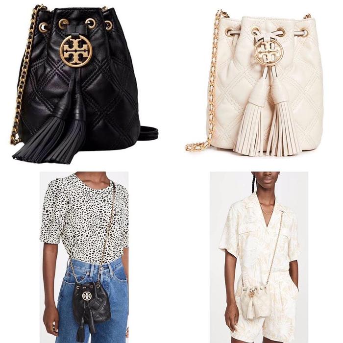 TORY BURCH FLEMING SOFT MINI STRAW BUCKET BAG ORIGINAL READY STOCK