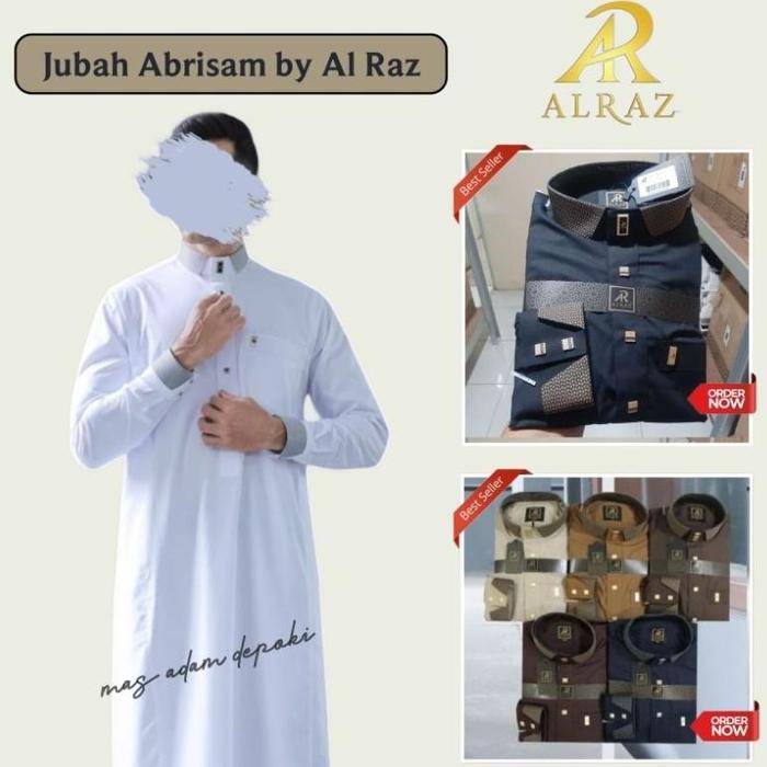 Model Terlaris - Bisa COD Gamis / Jubah Al Raz Model Abrisam Kancing Premium Manset Model Terbaru
