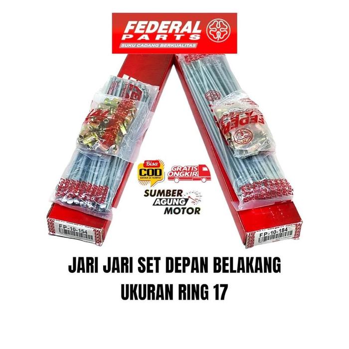 JARI JARI RUJI SET DEPAN BELAKANG HONDA MEGAPRO GL PRO UKURAN RING 17 FEDERAL