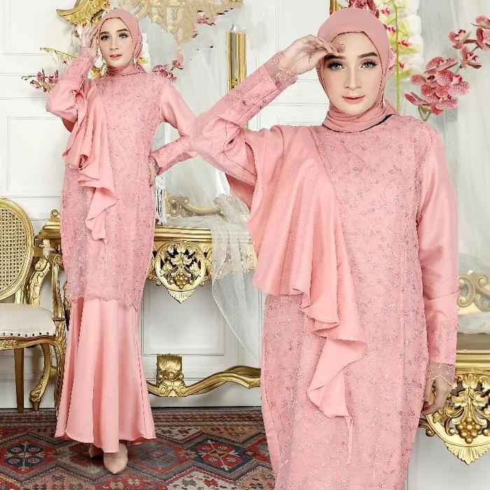 gamis pesta/Maxi dress duyung/seragam kondangan/gamis remaja modern/ dress muslim wanita kekinian/bu